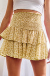 Let's Rewind Smocked Floral Ruffle Skirt