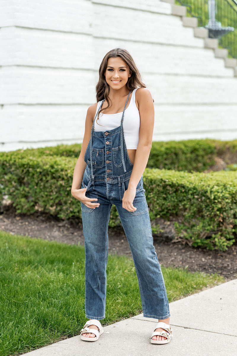 All Dyed Up Stretch Denim Overalls