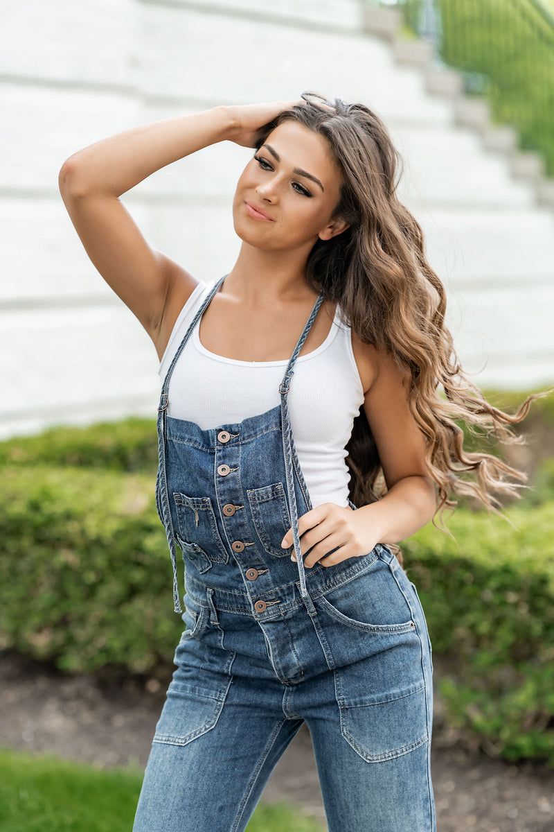 All Dyed Up Stretch Denim Overalls