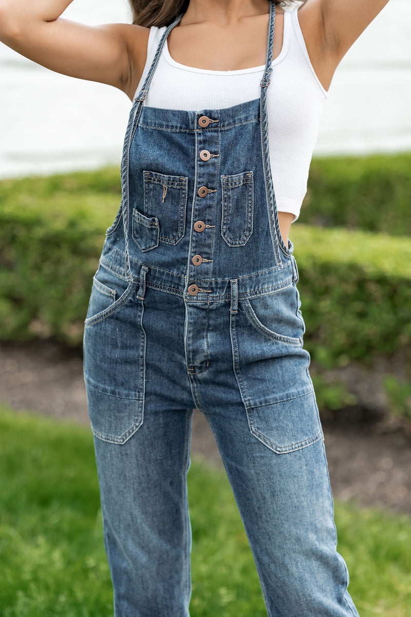 All Dyed Up Stretch Denim Overalls