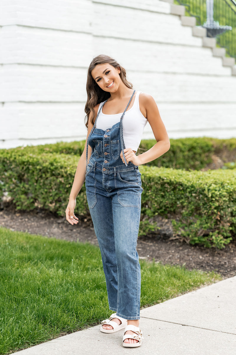All Dyed Up Stretch Denim Overalls