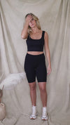 Bold Yet Basic High-Waisted Ribbed Biker Shorts