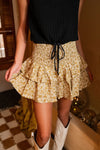 Let's Rewind Smocked Floral Ruffle Skirt