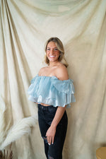 Brush Your Shoulders Off Ruffle Top