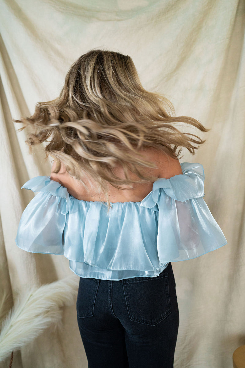 Brush Your Shoulders Off Ruffle Top