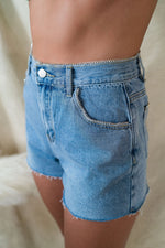 Tequila High Rise Frayed Denim Shorts