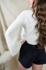 On Cloud 9 Rib Knit V Sweater Taupe